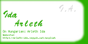 ida arleth business card